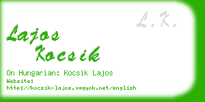 lajos kocsik business card